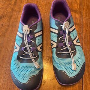 Xero HFS (original style) running shoes - size 11 turquoise and purple